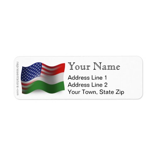 Hungarian_American Waving Flag Label