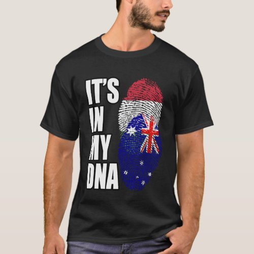 Hungarian And Australian Mix DNA Flag Heritage T_Shirt