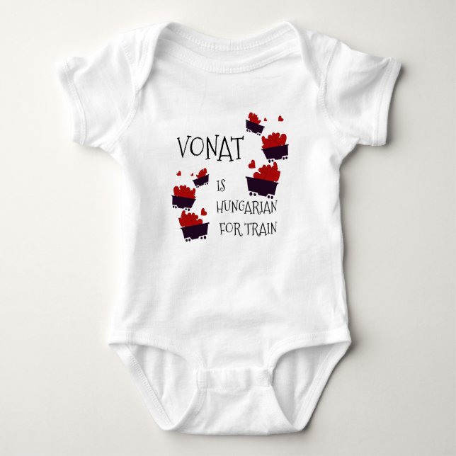 Hungarian Baby Train Baby Bodysuit (Front)