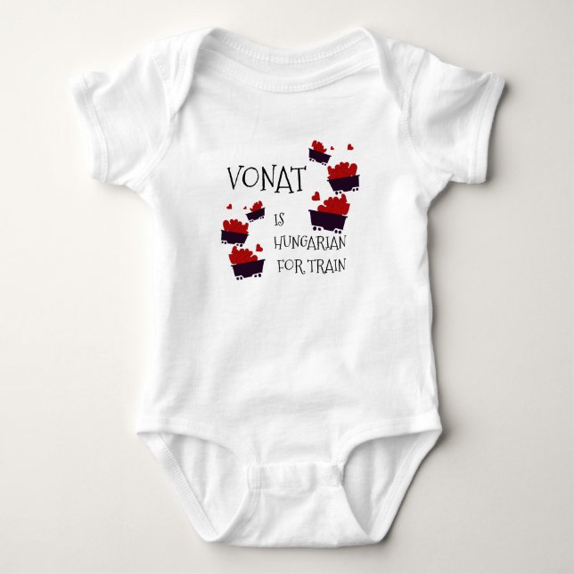 Hungarian Baby Train Bodysuit (Front)