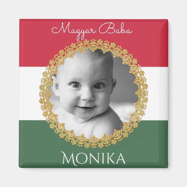 Hungarian Baby w/Photo & Name Magnet (Front)