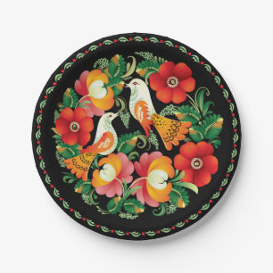 Hungarian Birds Paper Plates