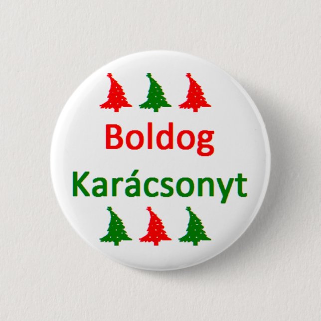 hungarian boldog karacsonyt button (Front)