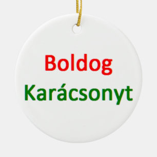 hungarian boldog karacsonyt ceramic ornament