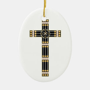 hungarian catholic cross religion god symbol stole ceramic ornament