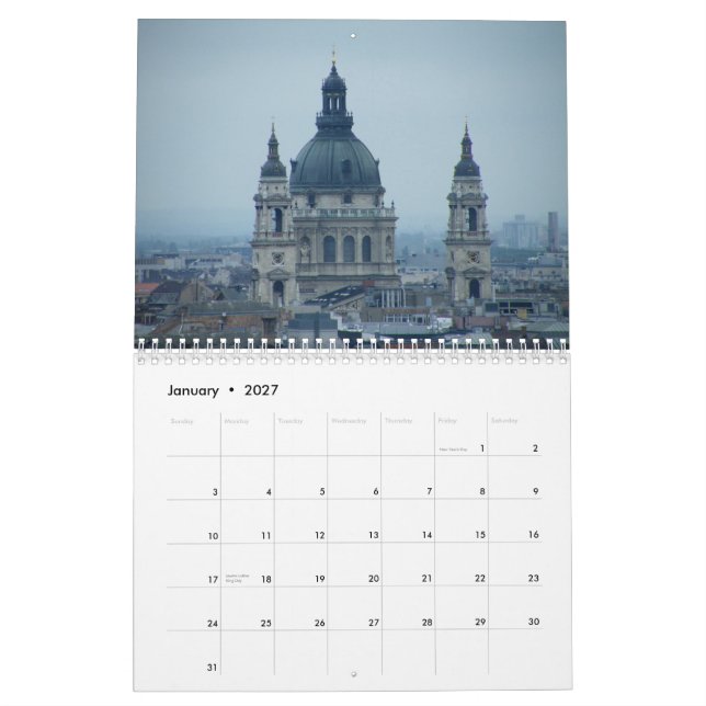 Hungarian churches 2011 calendar (Jan 2027)