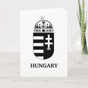 Hungarian Coat of Arms Contemporary Monochrome Art Card