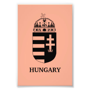 Hungarian Coat of Arms Contemporary Monochrome Art Photo Print