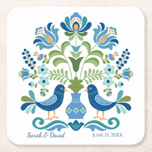 Hungarian Design Blue Birds Coaster
