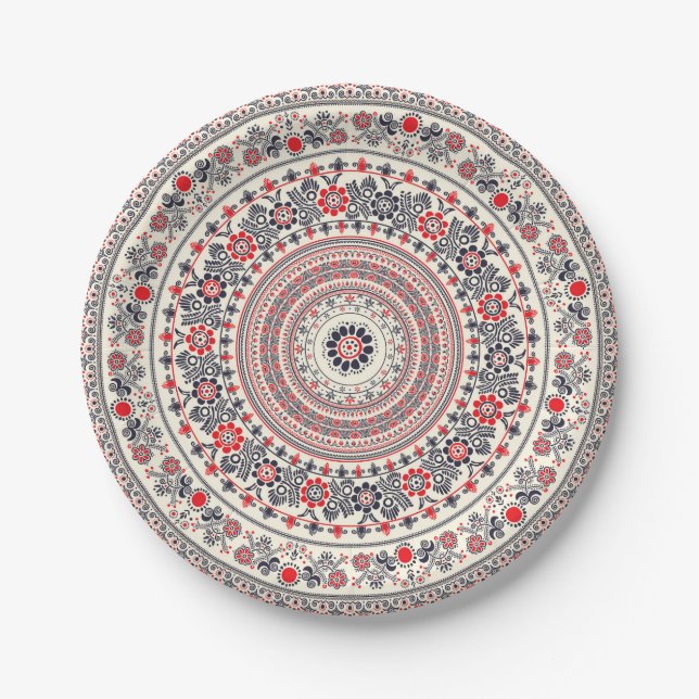 Hungarian design paper plates (Front)