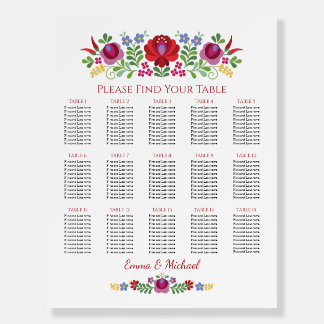 Hungarian Design Red Peppers Seating Chart Foam Board
