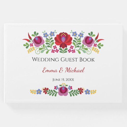 Hungarian Design Red Peppers Wedding Guest Book