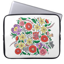 Hungarian embroidery inspired laptop sleeve
