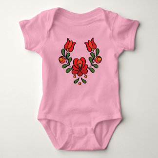 Hungarian Embroidery Pattern, "Matyo" Baby Bodysuit