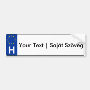 Hungarian-EU license plate magyar rendszámtábla Bumper Sticker