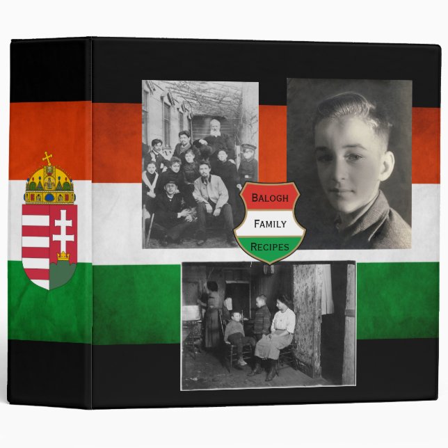 Hungarian Family Recipes w/Three Photos 3 Ring Binder (Front/Spine)