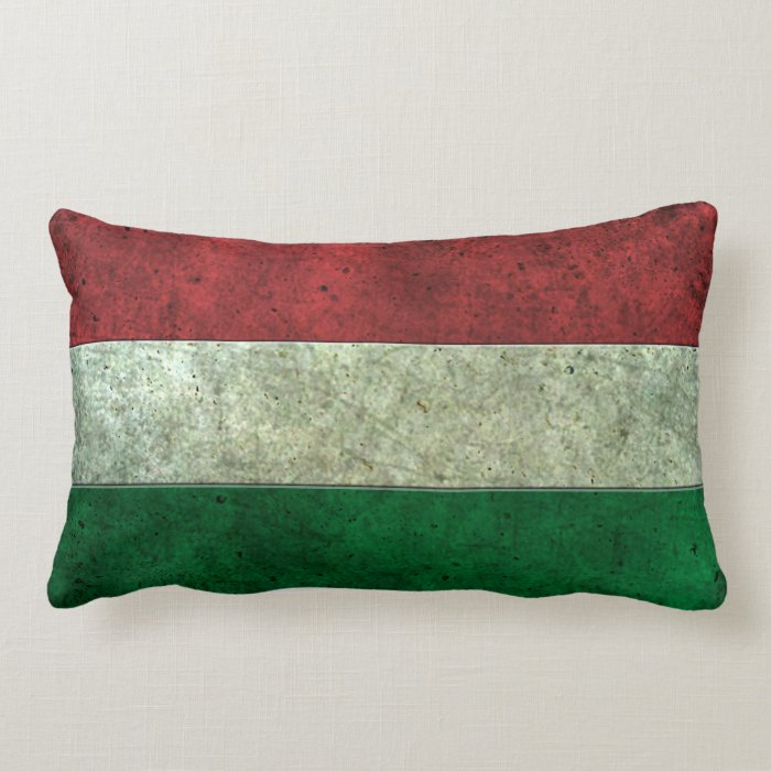 Hungarian Flag Aged Steel Effect Pillows