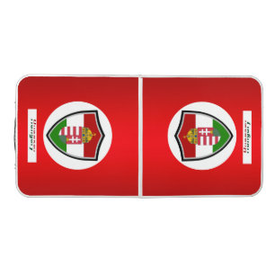 Hungarian flag-coat arms beer pong table