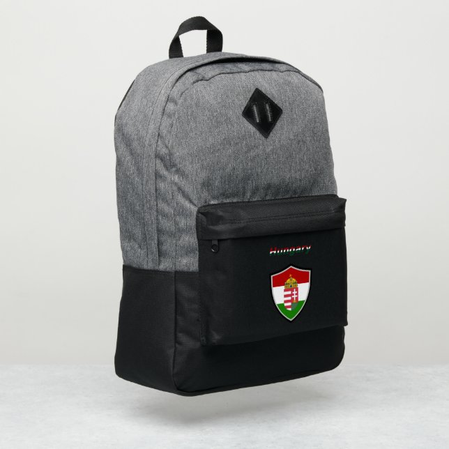 Hungarian flag-coat arms port authority® backpack (Left Corner)