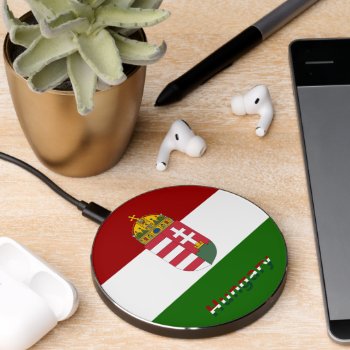 Hungarian Flag-coat Arms Wireless Charger by Pir1900 at Zazzle