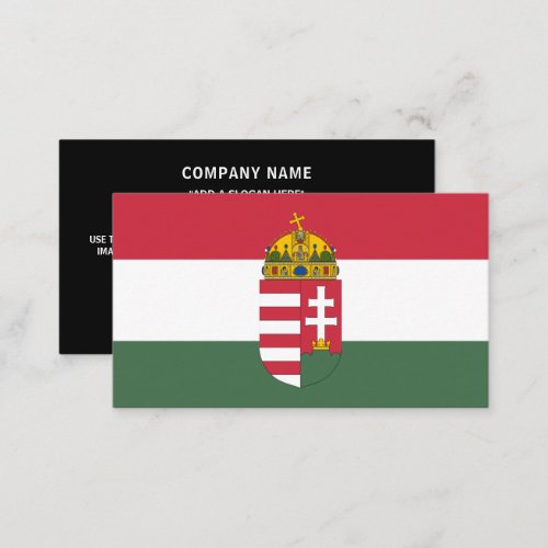 Hungarian Flag  Coat of Arms Flag of Hungary Business Card