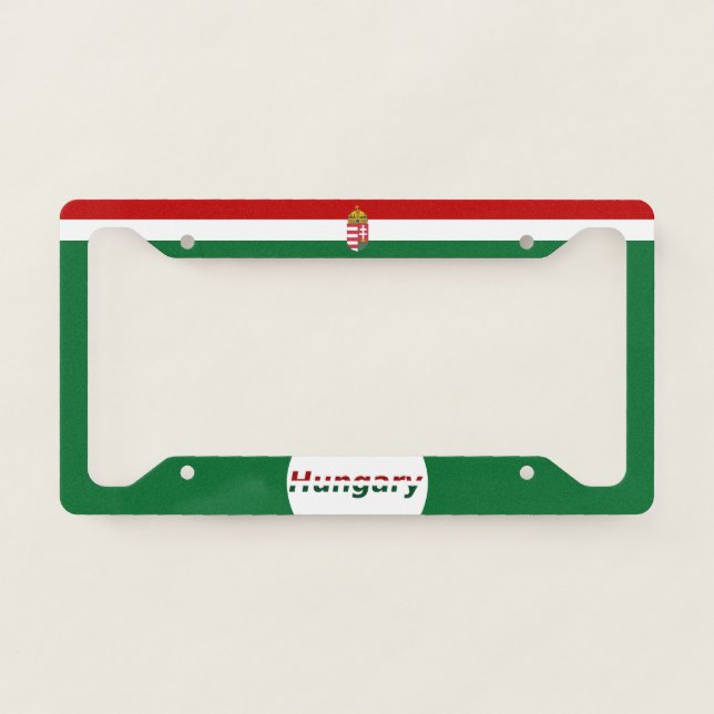 Hungarian flag-coat of arms license plate frame (Front)
