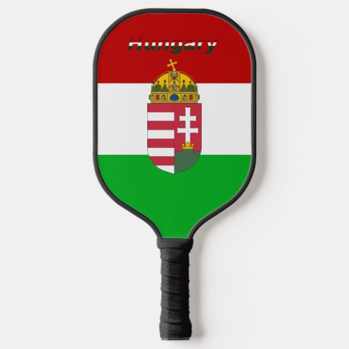 Hungarian flag_coat of arms pickleball paddle