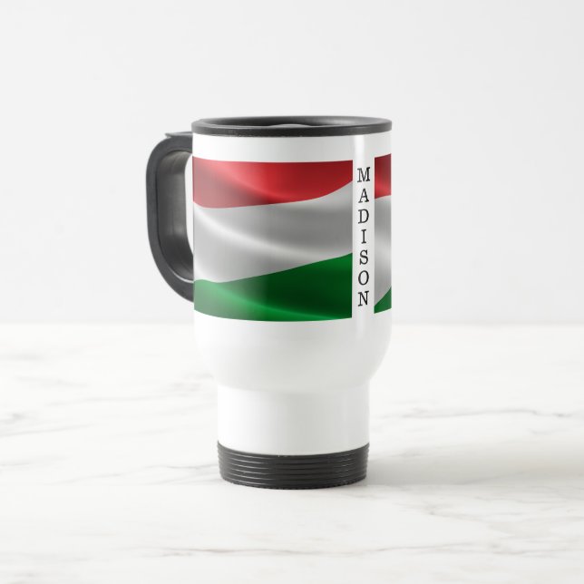 Hungarian Flag custom name mugs (Front Left)