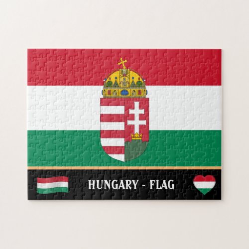 Hungarian Flag Emblem Hungarian country Hungary Jigsaw Puzzle