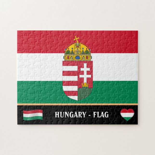Hungarian Flag, Emblem, Hungarian country /Hungary Jigsaw Puzzle (Horizontal)