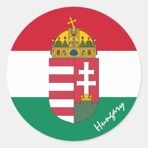 Hungarian flag Emblem  Hungary holiday sports Classic Round Sticker