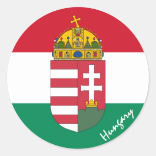 Hungarian flag, Emblem & Hungary holiday /sports Classic Round Sticker