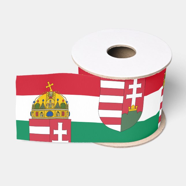 Hungarian Flag, Emlem & Hungary party /sports Grosgrain Ribbon (Spool)
