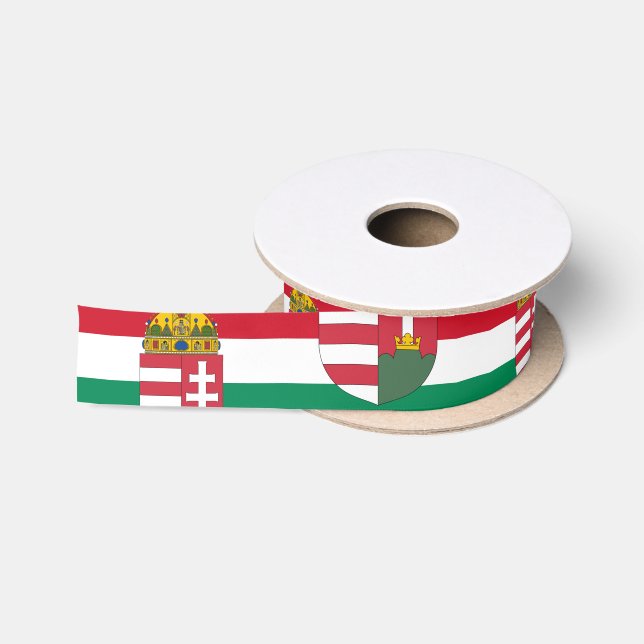 Hungarian Flag, Emlem & Hungary party /sports Sati Satin Ribbon (Spool)