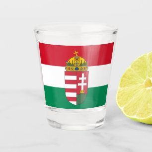 Hungarian Flag & Hungary country patriot / sports Shot Glass