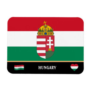Hungarian Flag & Hungary country travel / Hungary Magnet