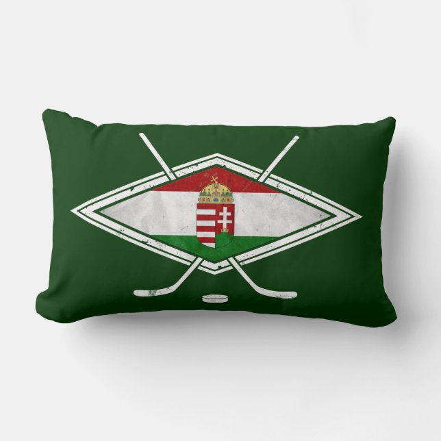 Hungarian Flag Ice Hockey Pillow Cushion (Front)