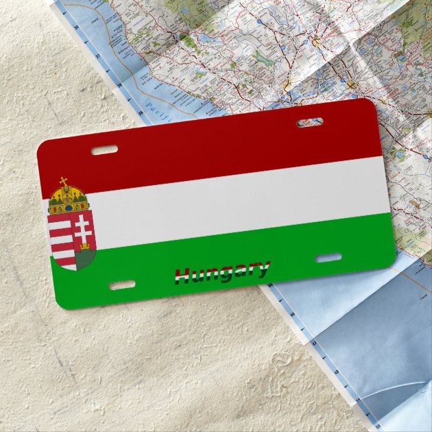 Hungary Flag Nationality License Plate Decal Sticker - Akacha Multicolor