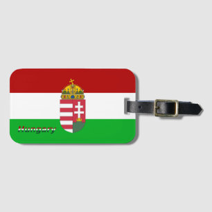 Hungarian flag luggage tag