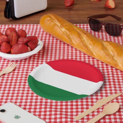 Hungarian flag of Hungary custom paper party plate