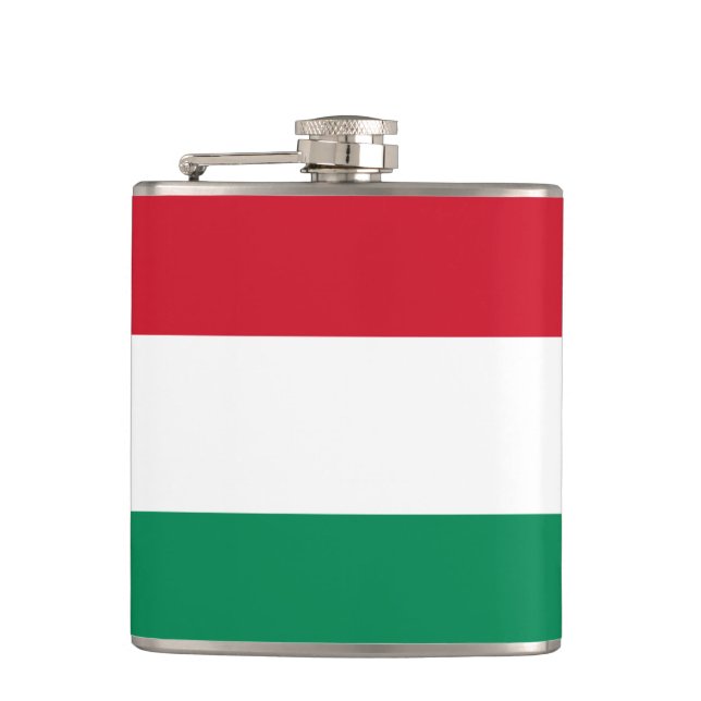 Hungarian Flag & travel Hungary /sports fans Flask (Front)