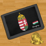 Hungarian flag wallet, emblem, Hungary fashion Trifold Wallet<br><div class="desc">Wallets: Hungary Coat of Arms & patriotic Hungarian Flag fashion - love my country,  fathers day,  holiday gifts,  patriots / sports fans</div>