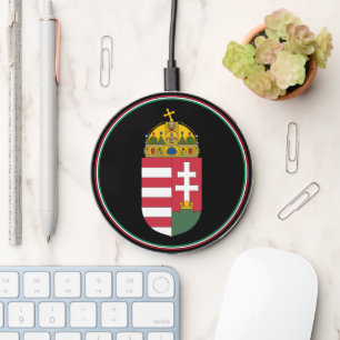 Hungarian Flag Wireless charger, Hungary Emblem Charger