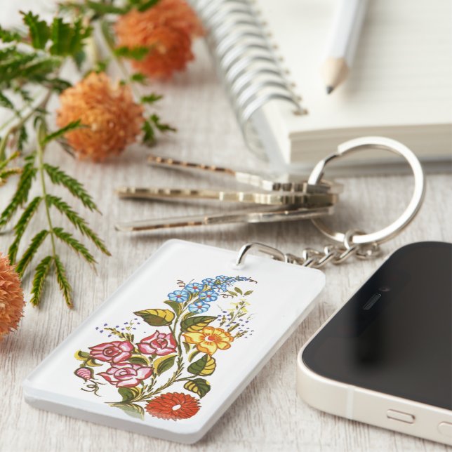 Hungarian Floral - Kalocsai Keychain (Front Right)