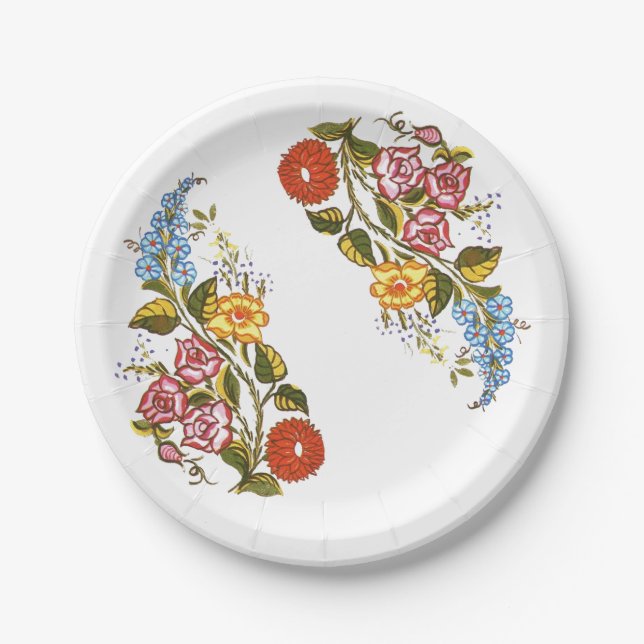 Hungarian Floral Paper Plates (Front)