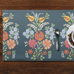Hungarian Floral Pattern Cloth Placemat