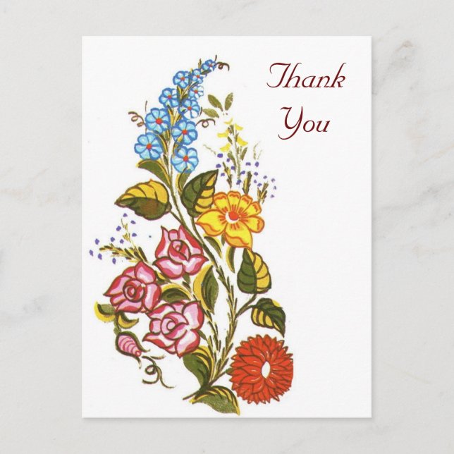 Hungarian floral postcard (Front)