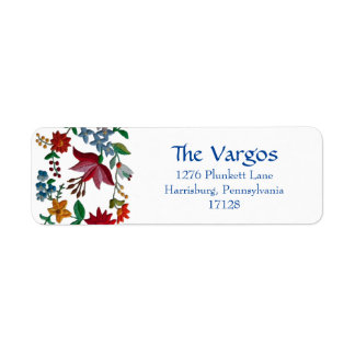 Hungarian Flower Embroidery Design Label