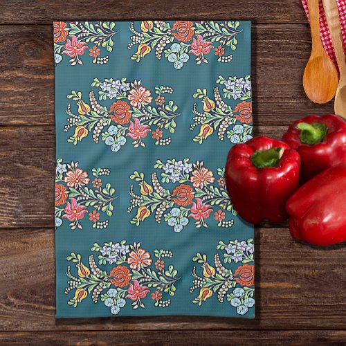 Hungarian flowers kitchen towel