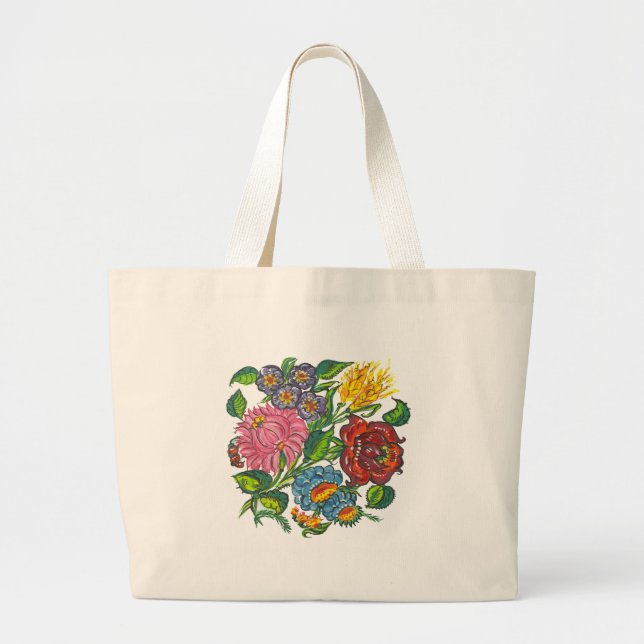 hungarian flowers large tote bag (Front)